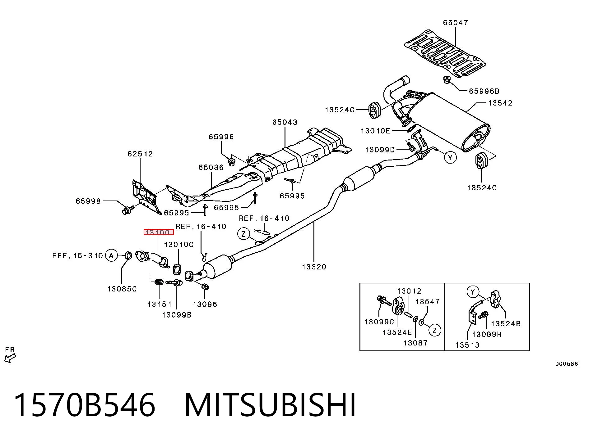 Конвертор-каталізатор (каталітичний нейтралізатор) Mitsubishi ASX позашляховик (GA) (2010 - 2026) ціна, від 141.51 USD