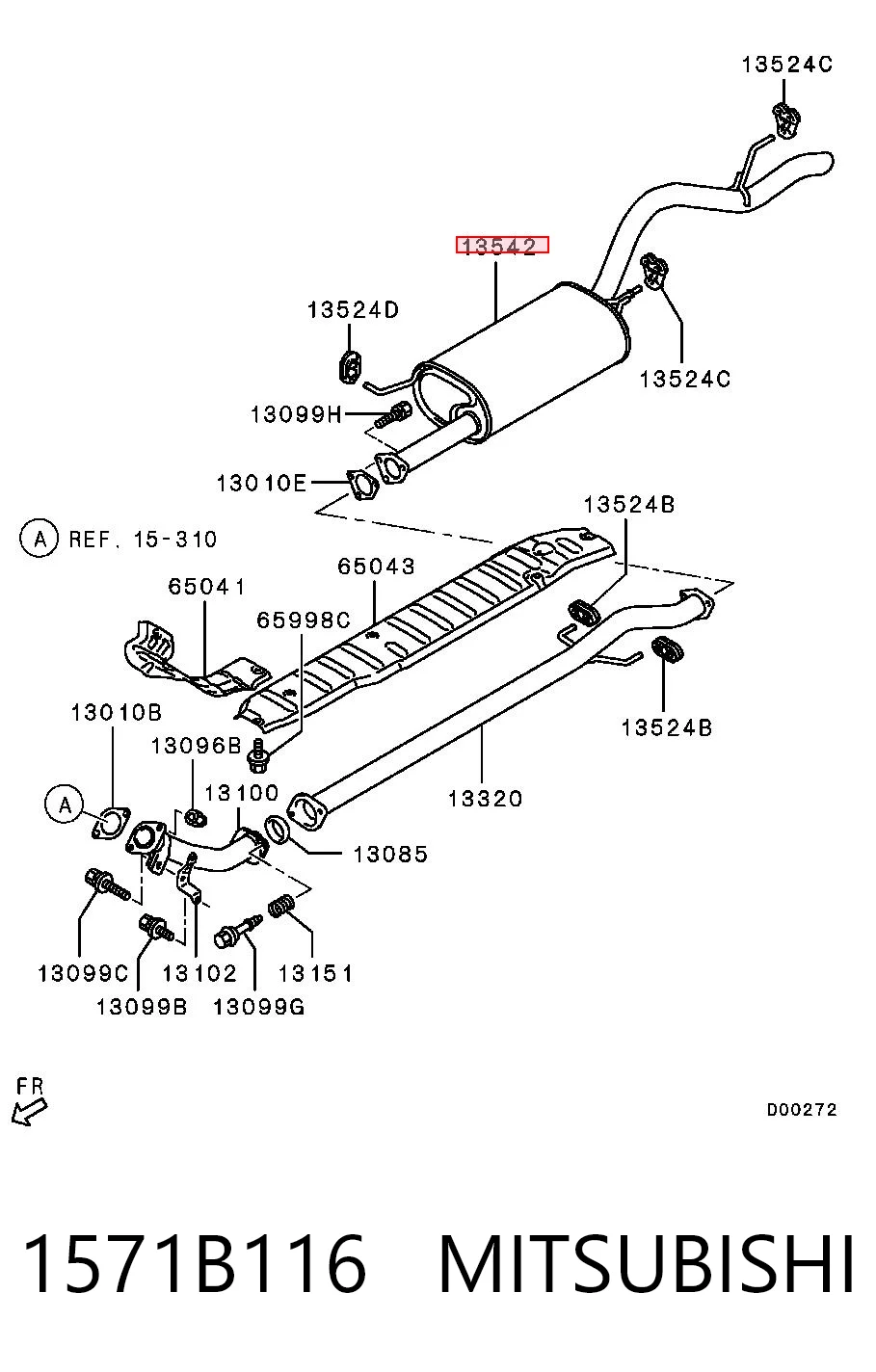 Глушилка задня Chrysler 1571B116