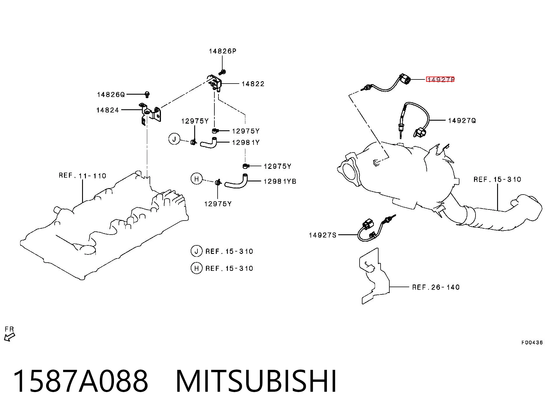 3S919022 AND Датчик температури відпрацьованих газів (ВГ), до каталізатора