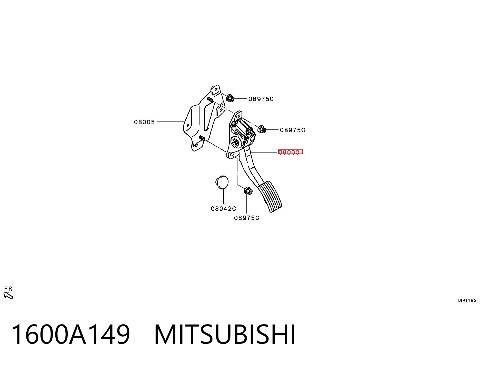 1600A149 Mitsubishi Педаль газу (акселератора)