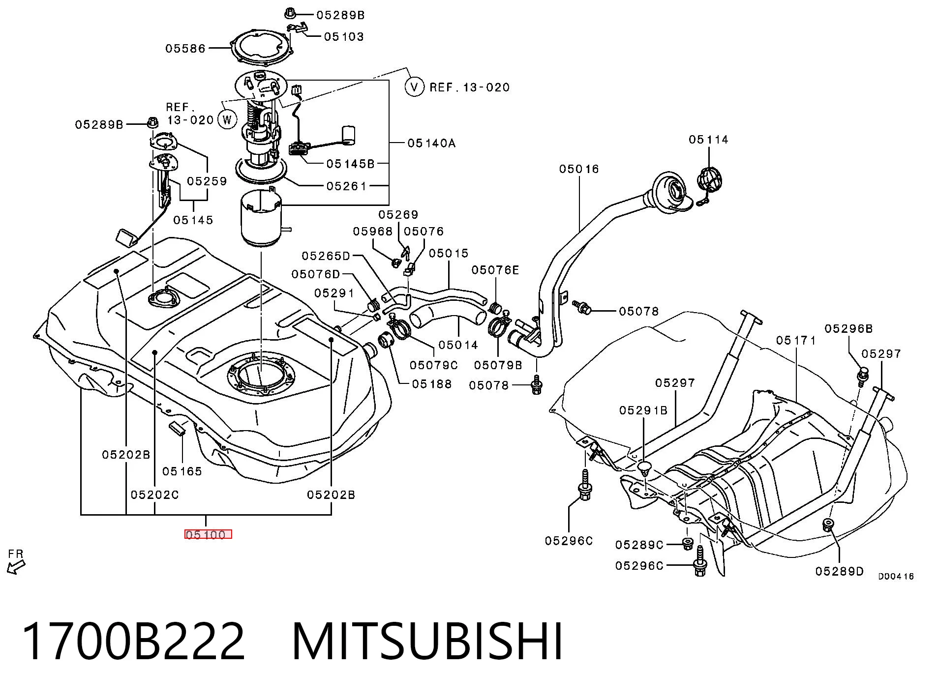 Бак паливний на Mitsubishi ASX  GA