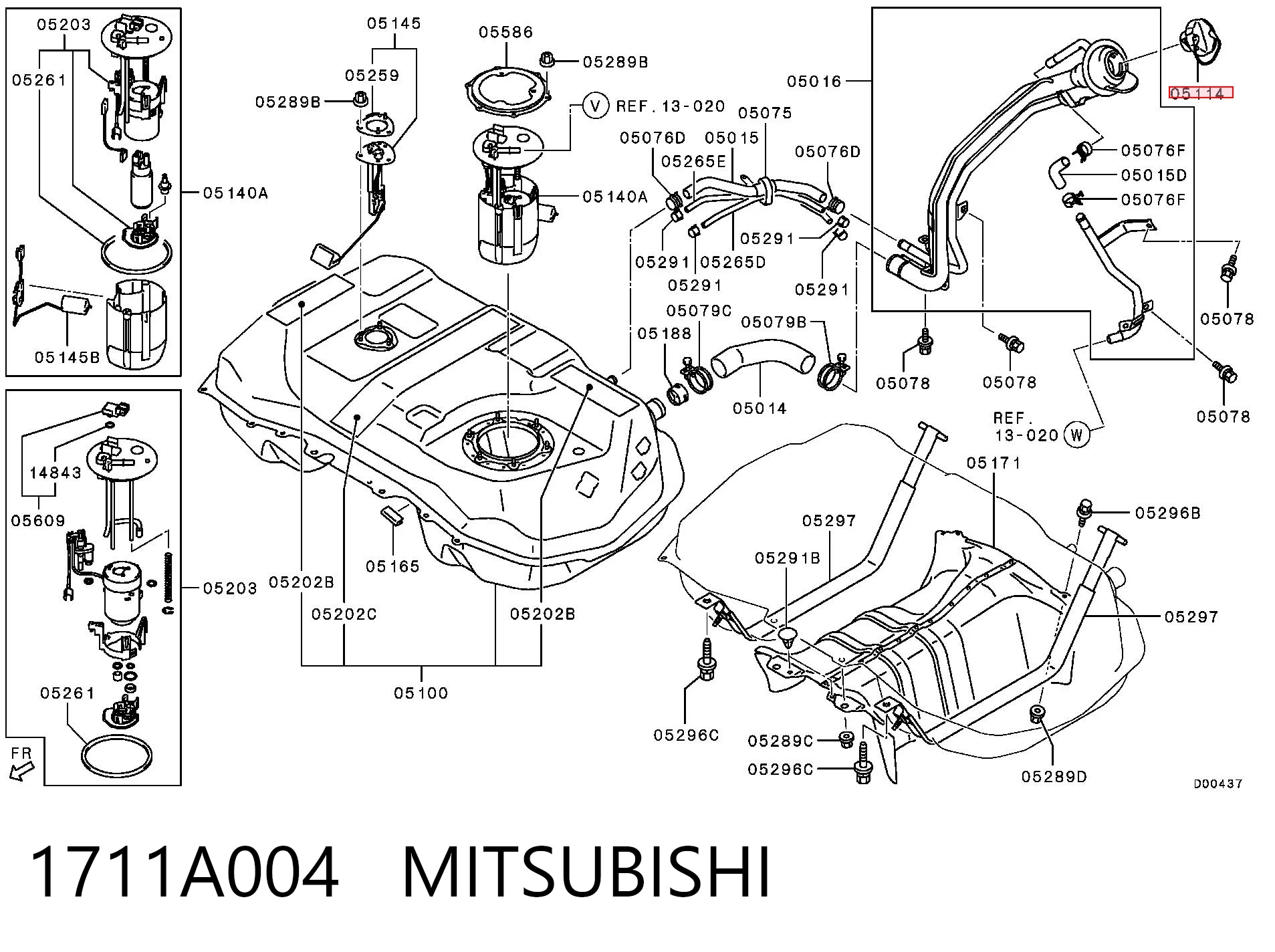 1711A004 Mitsubishi Кришка / пробка бензобака