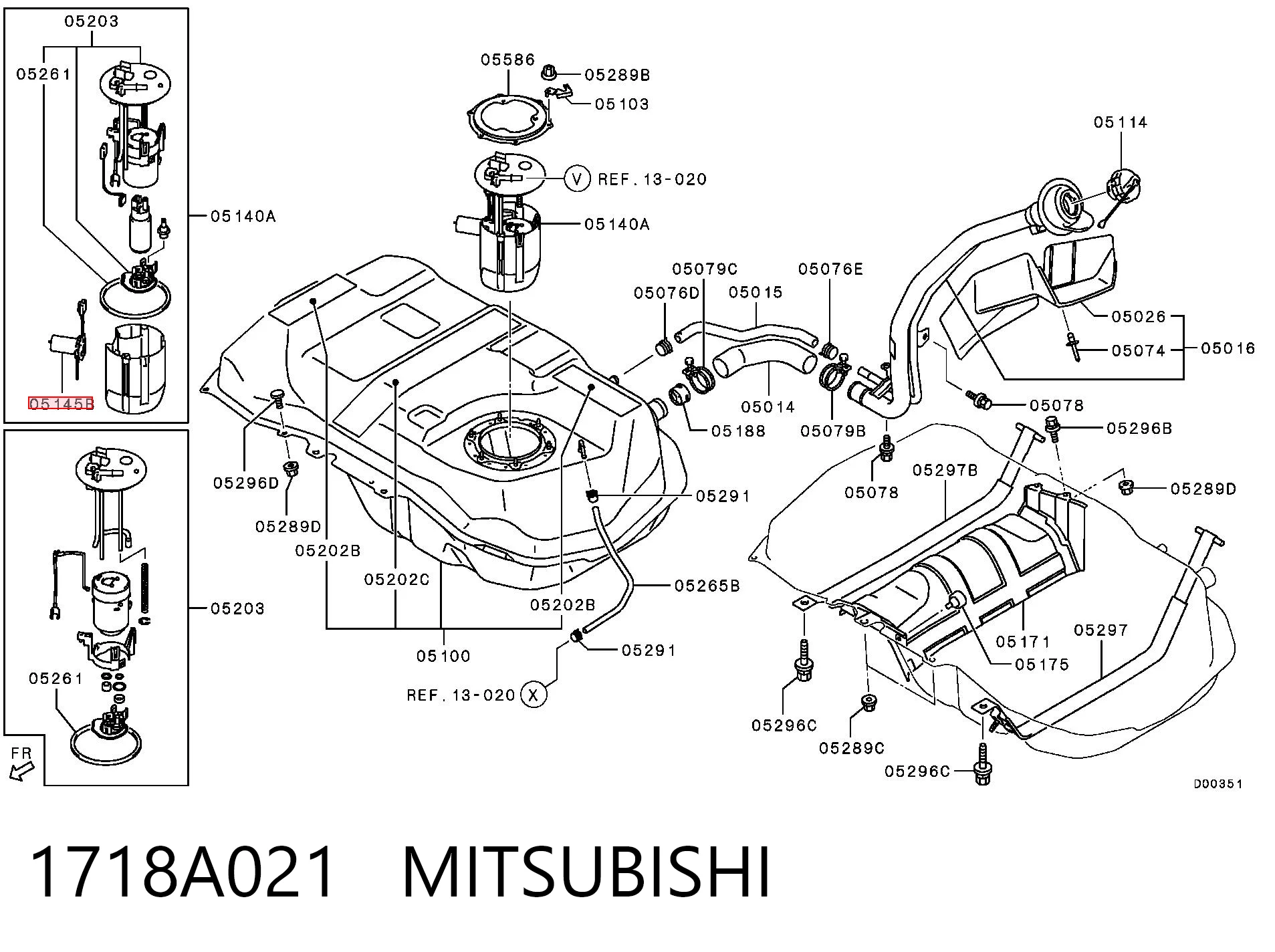 1718A021 Mitsubishi Датчик бензобака
