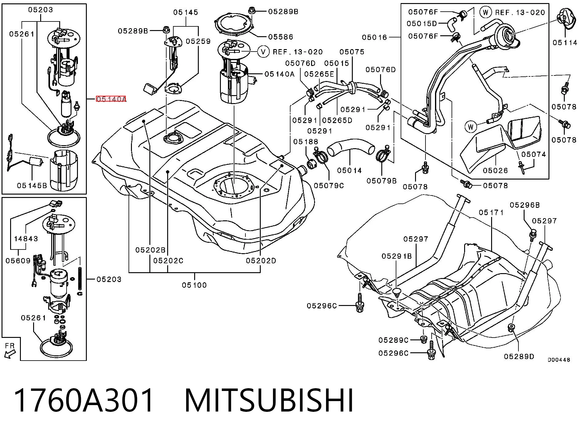 1760A301 Mitsubishi Електробензонасос