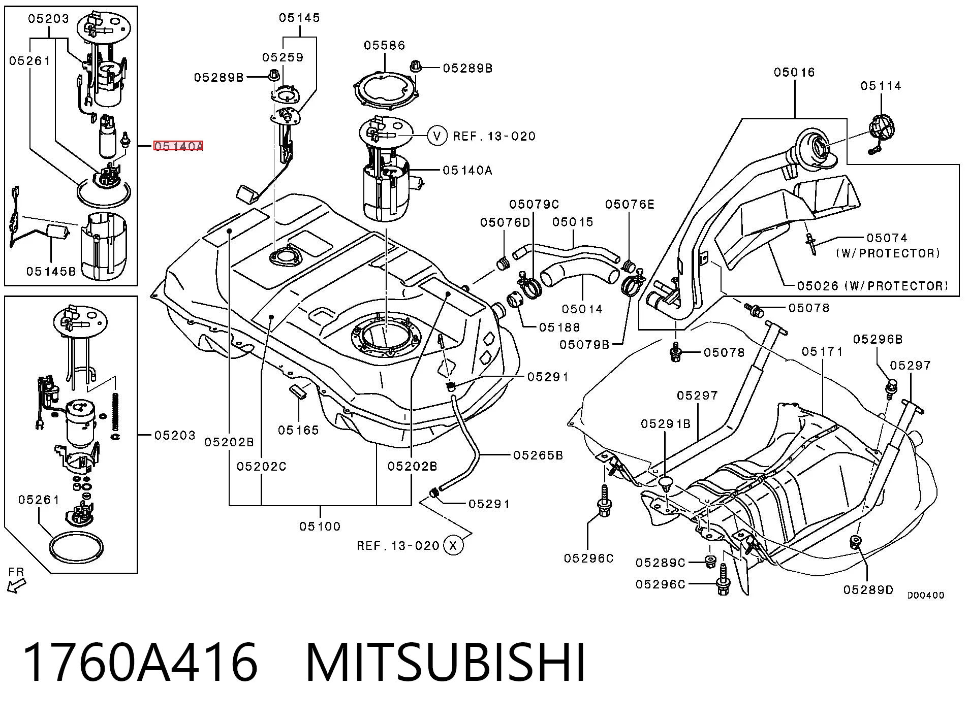 Електробензонасос на Mitsubishi Outlander III GF, GG