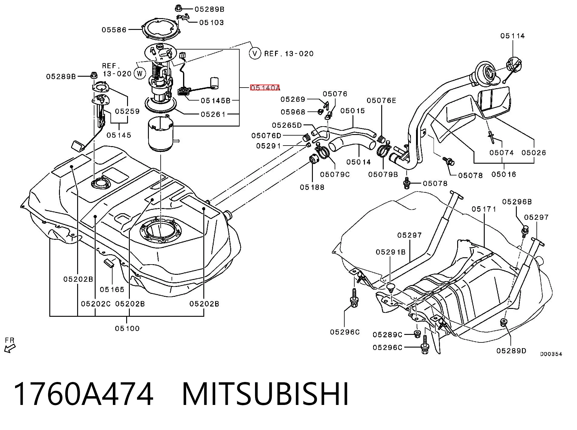 1760A474 Mitsubishi Електробензонасос
