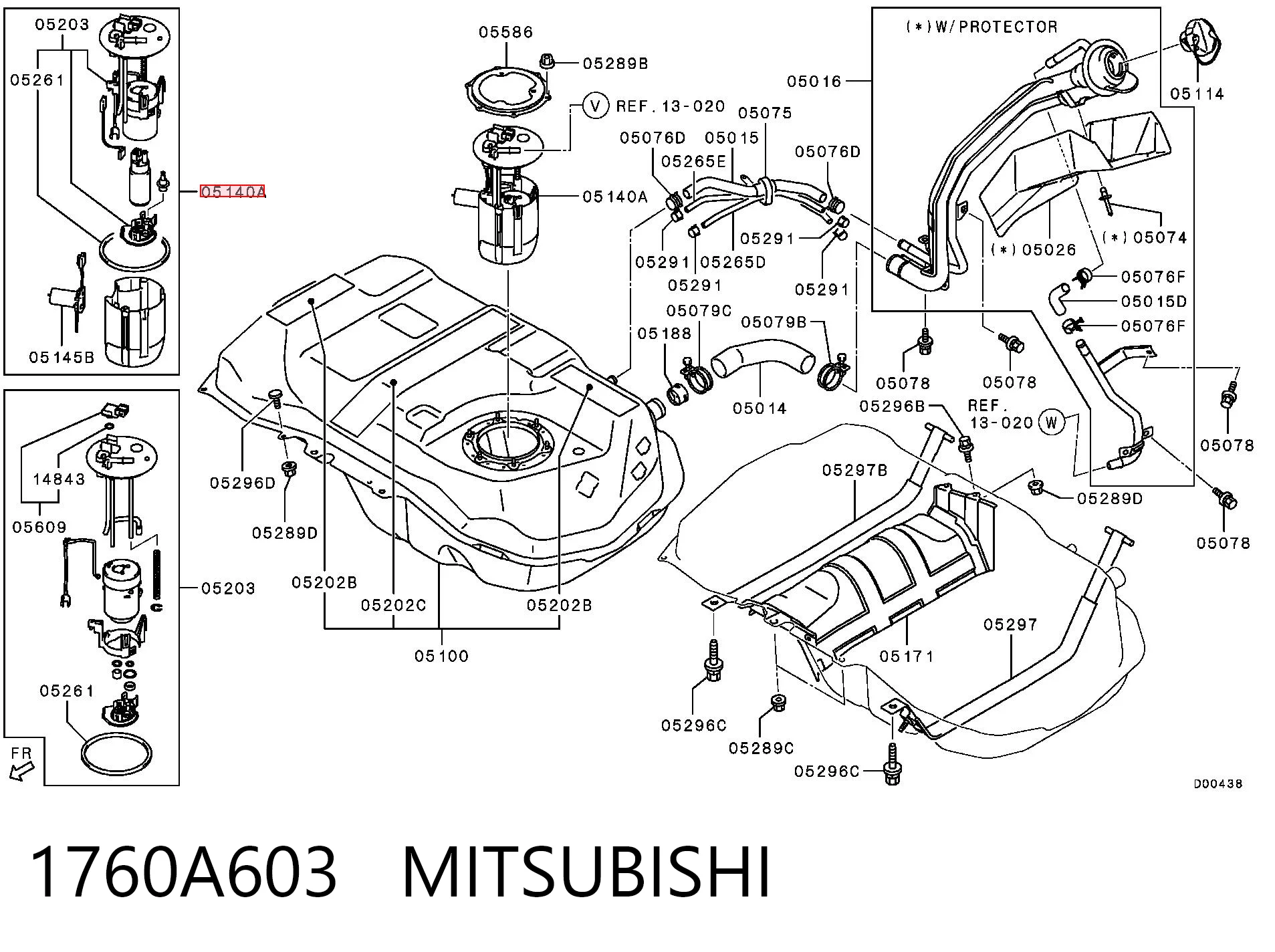 1760A603 Mitsubishi Електробензонасос