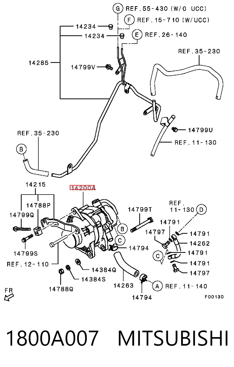 1800A007 Mitsubishi Авто генератор