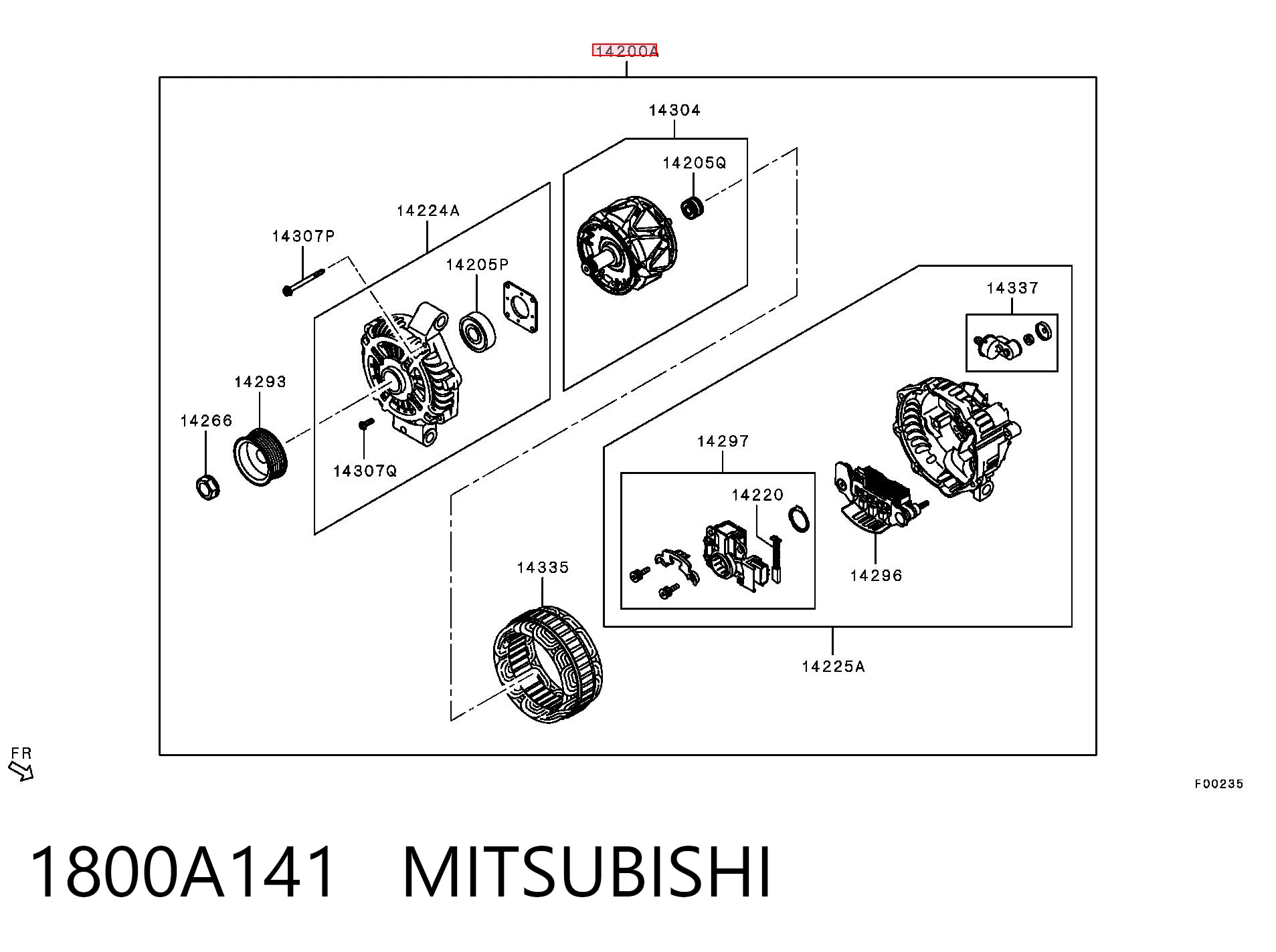 1800A141 Mitsubishi Авто генератор