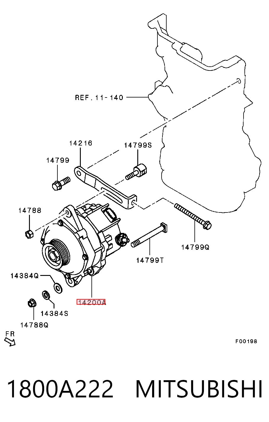 1800A222 Mitsubishi Авто генератор