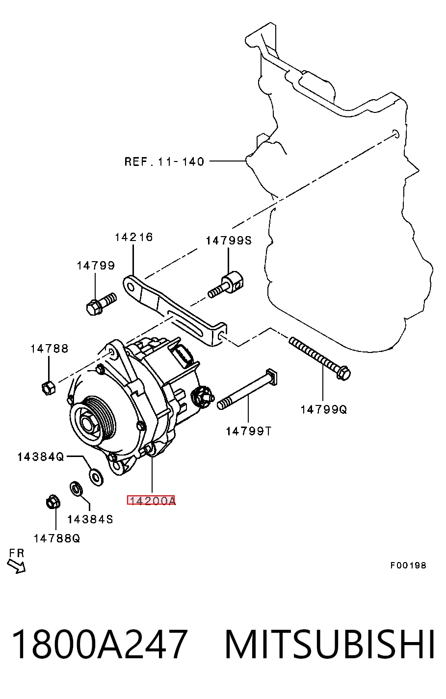 1800A247 Mitsubishi Авто генератор