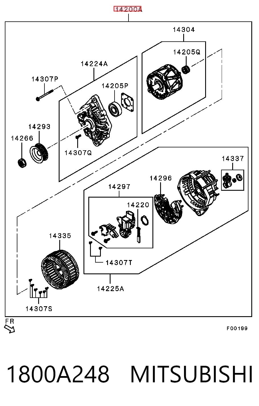 1800A248 Mitsubishi Авто генератор