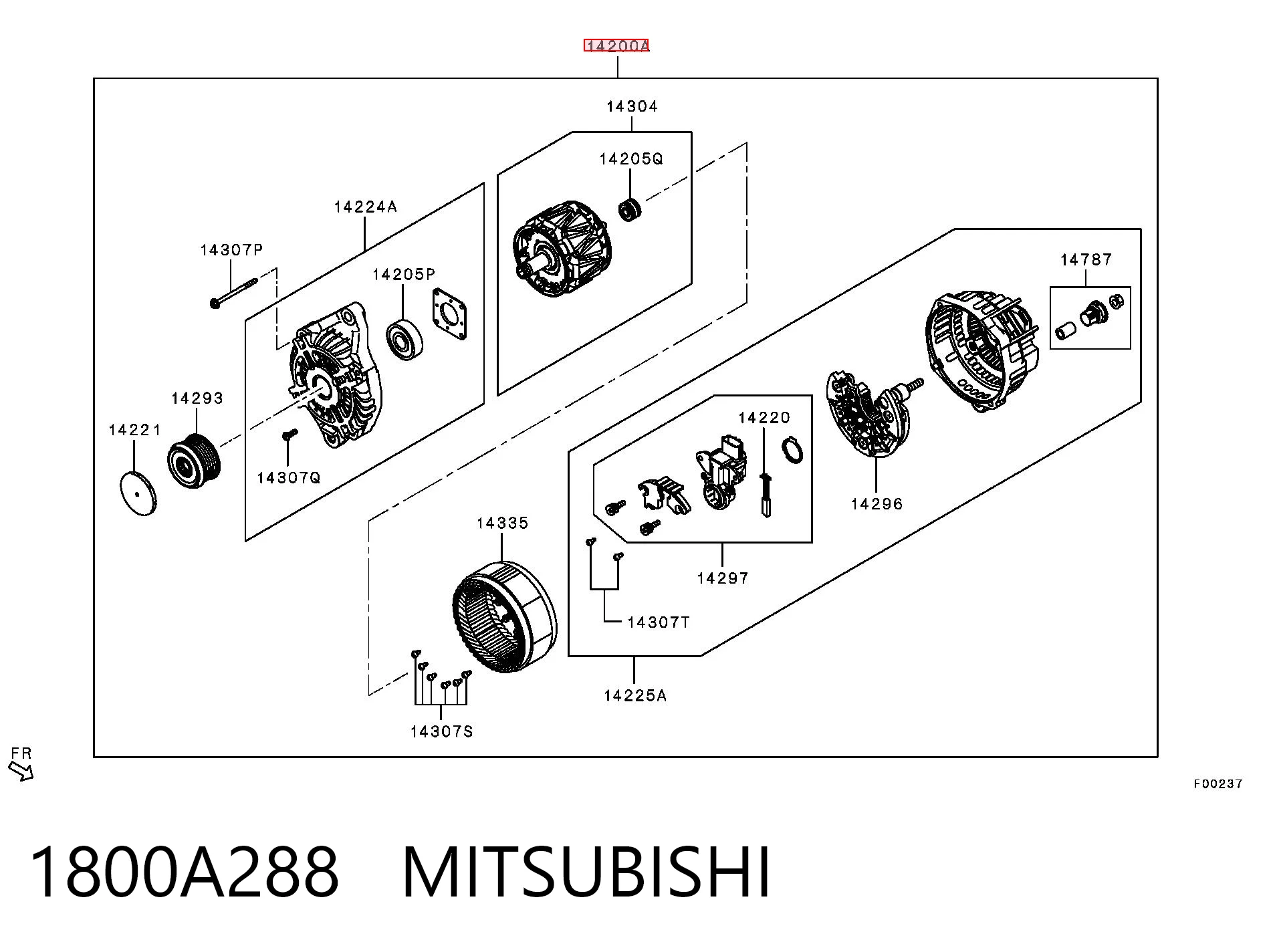 1800A288 Mitsubishi Авто генератор