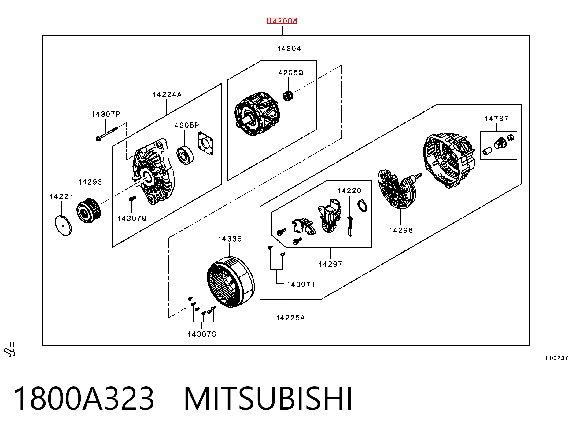 1800A323 Mitsubishi Авто генератор