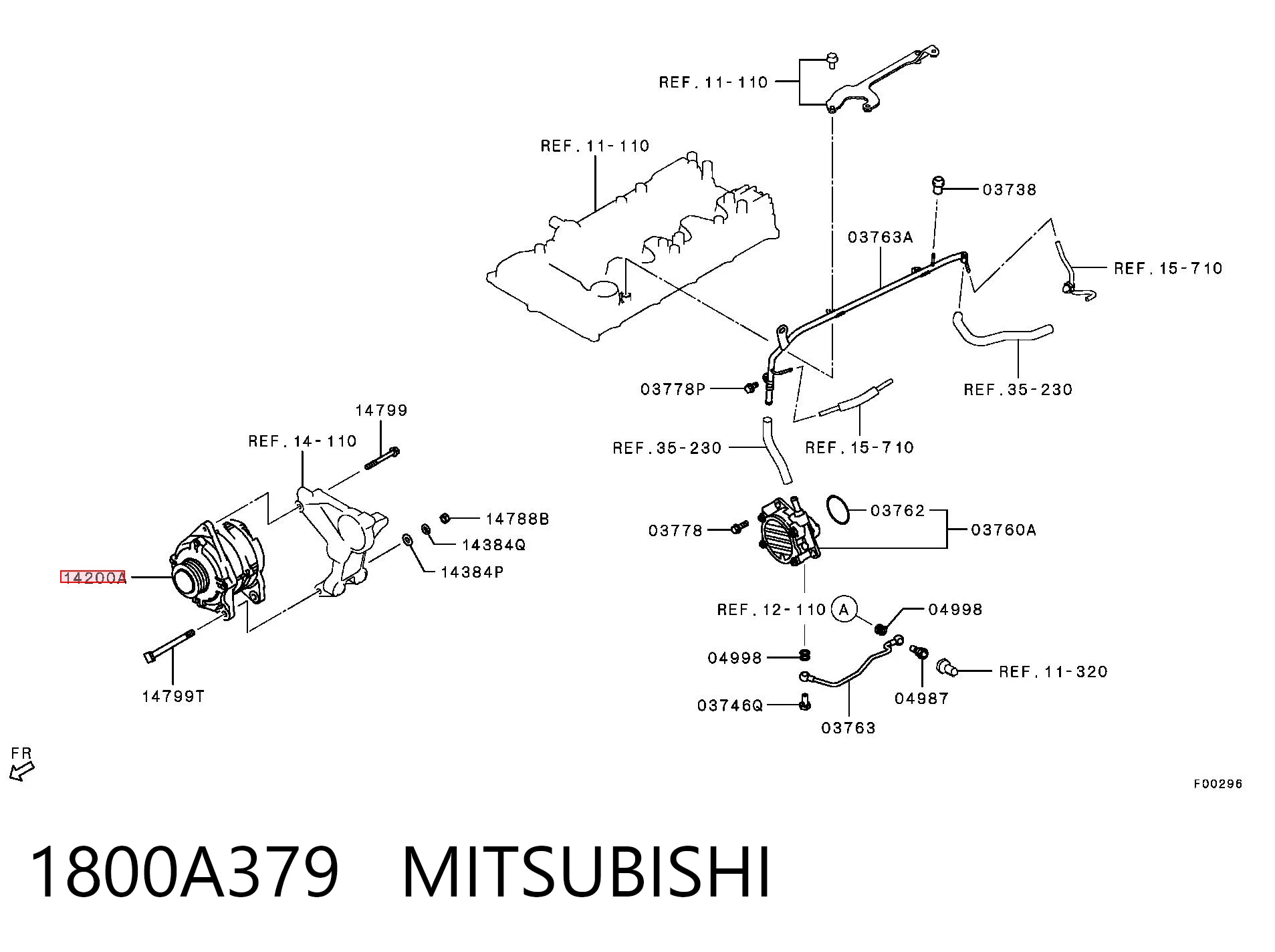 1800A379 Mitsubishi Авто генератор