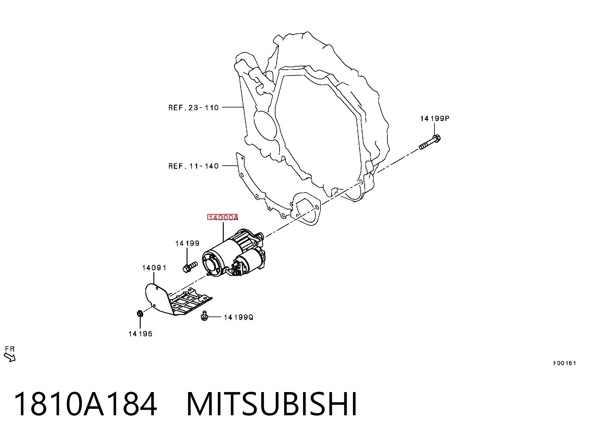1810A184 Mitsubishi Стартер двигуна