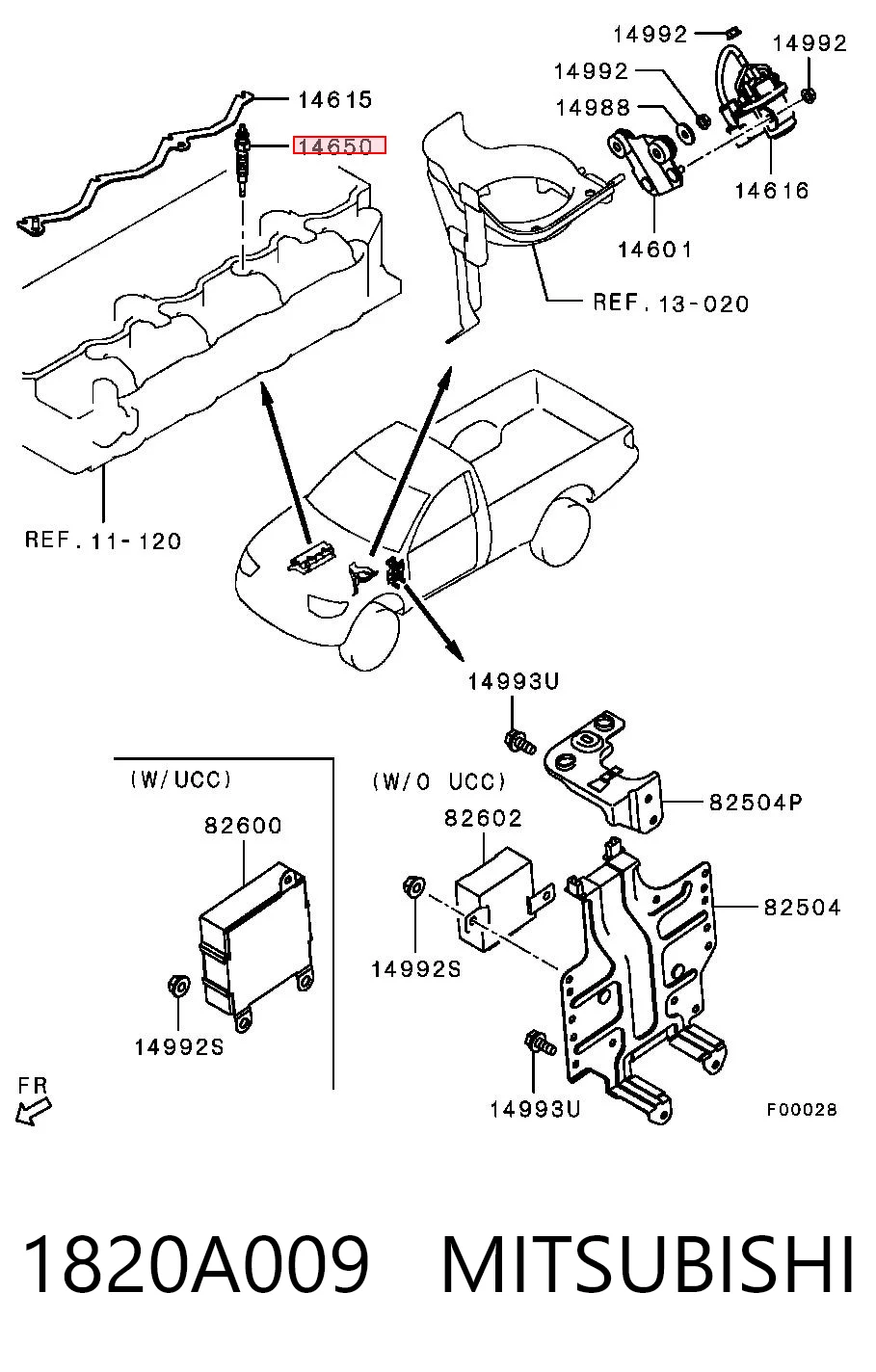 1820A009 Mitsubishi Свічки розжарювання