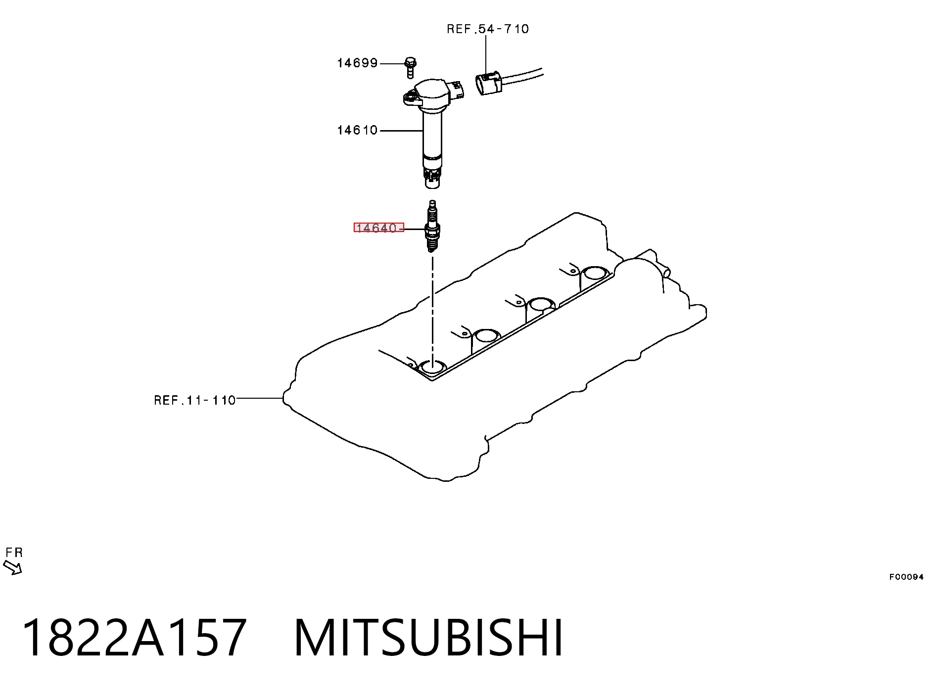 1822A157 Mitsubishi Свіча запалювання