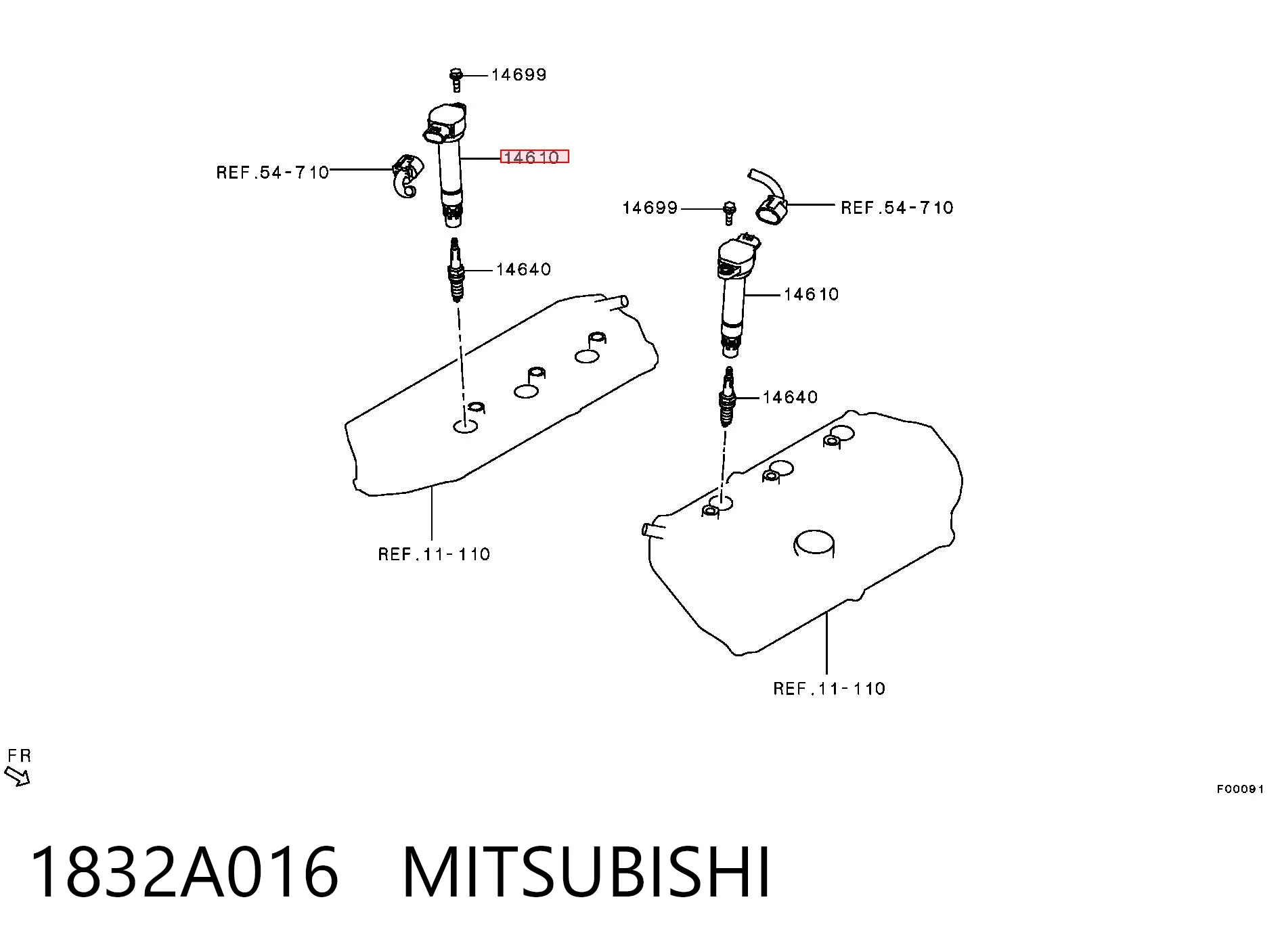 1832A016 Mitsubishi Котушка запалювання