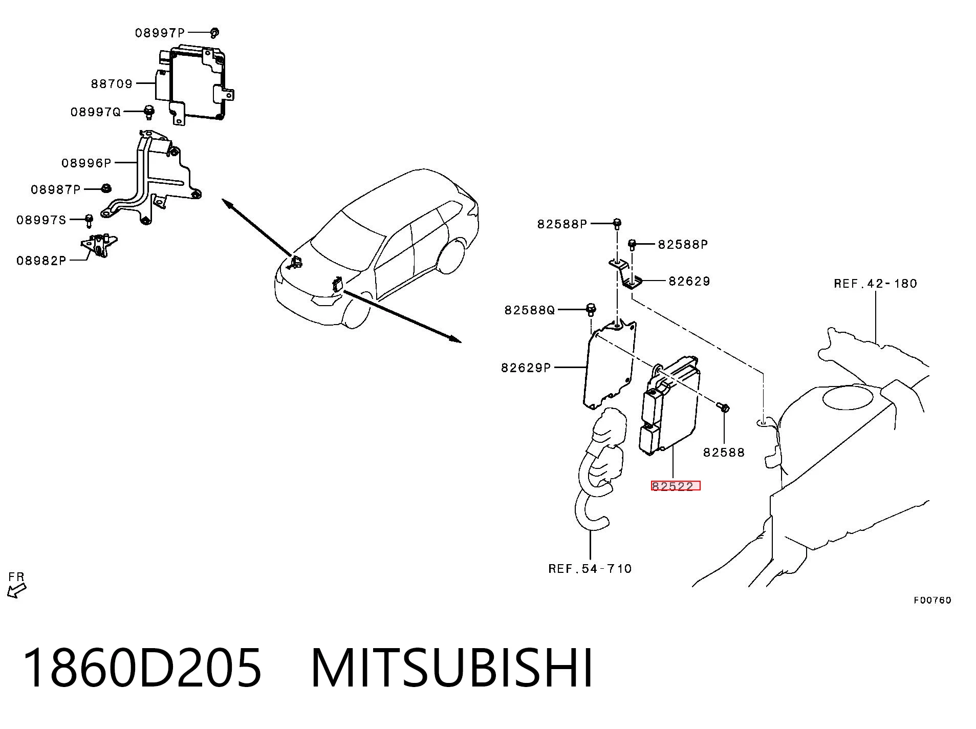 1860D205 Mitsubishi Блок електронного управління