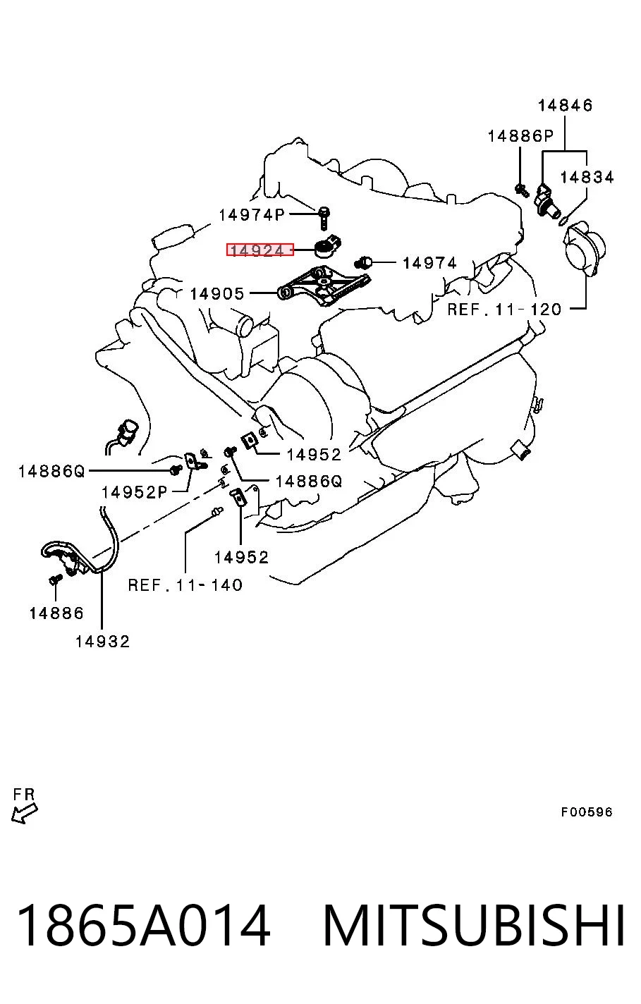 1865A014 Mitsubishi Датчик детонації