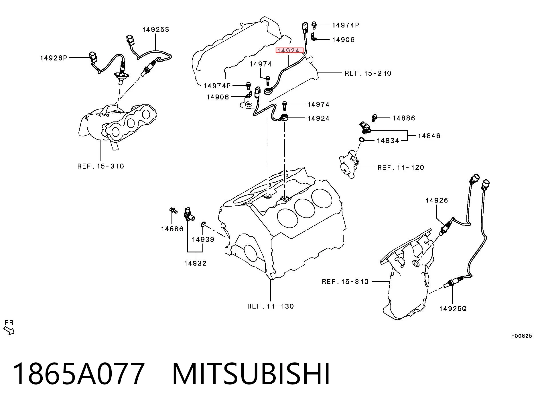 1865A077 Mitsubishi Датчик детонації