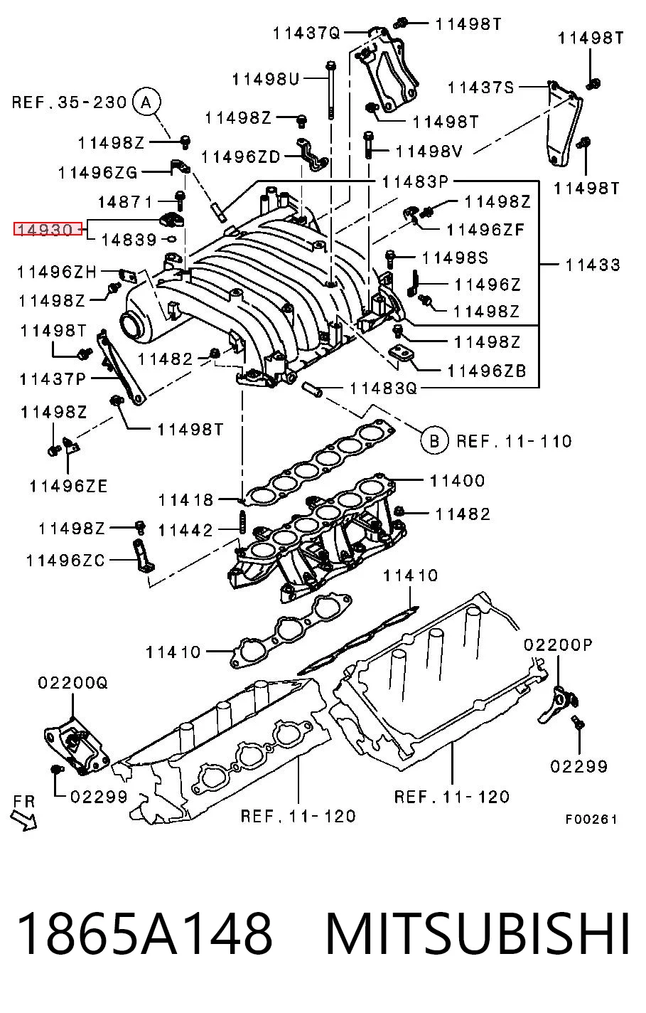 1865A148 Mitsubishi Датчик наддува