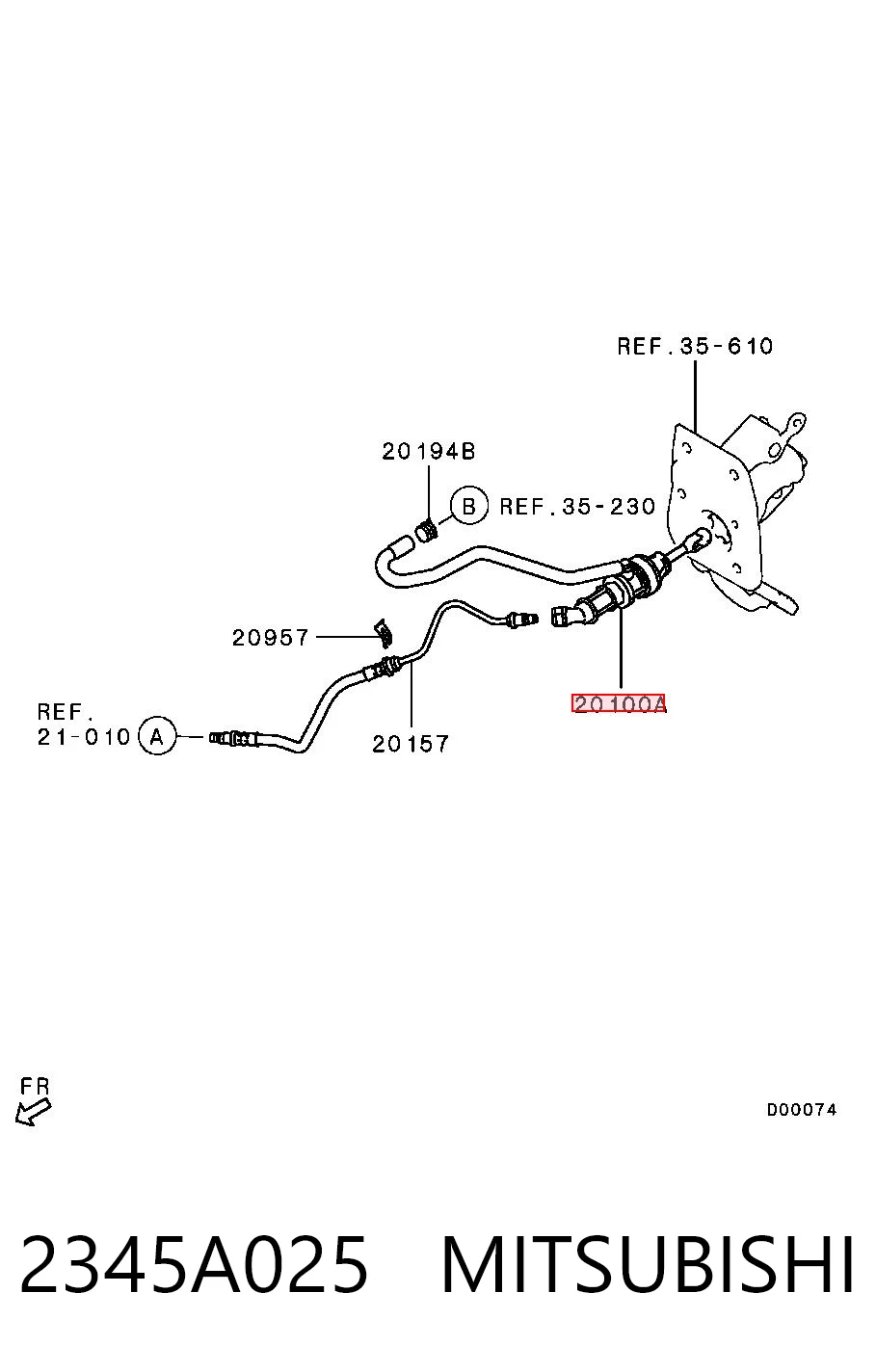 Циліндр зчеплення Chrysler 2345A025