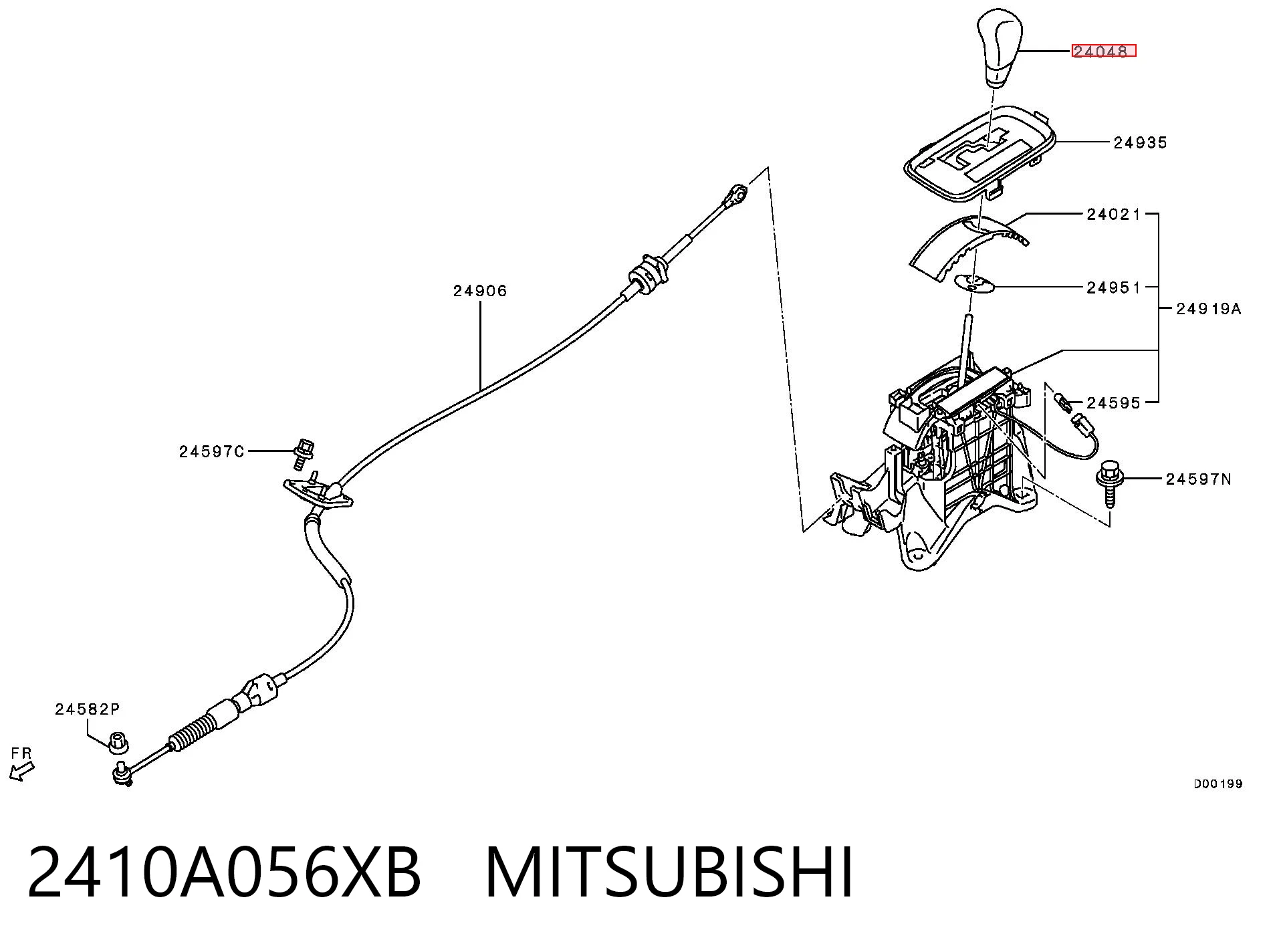 2410A056XB Mitsubishi Ручка важеля коробки передач