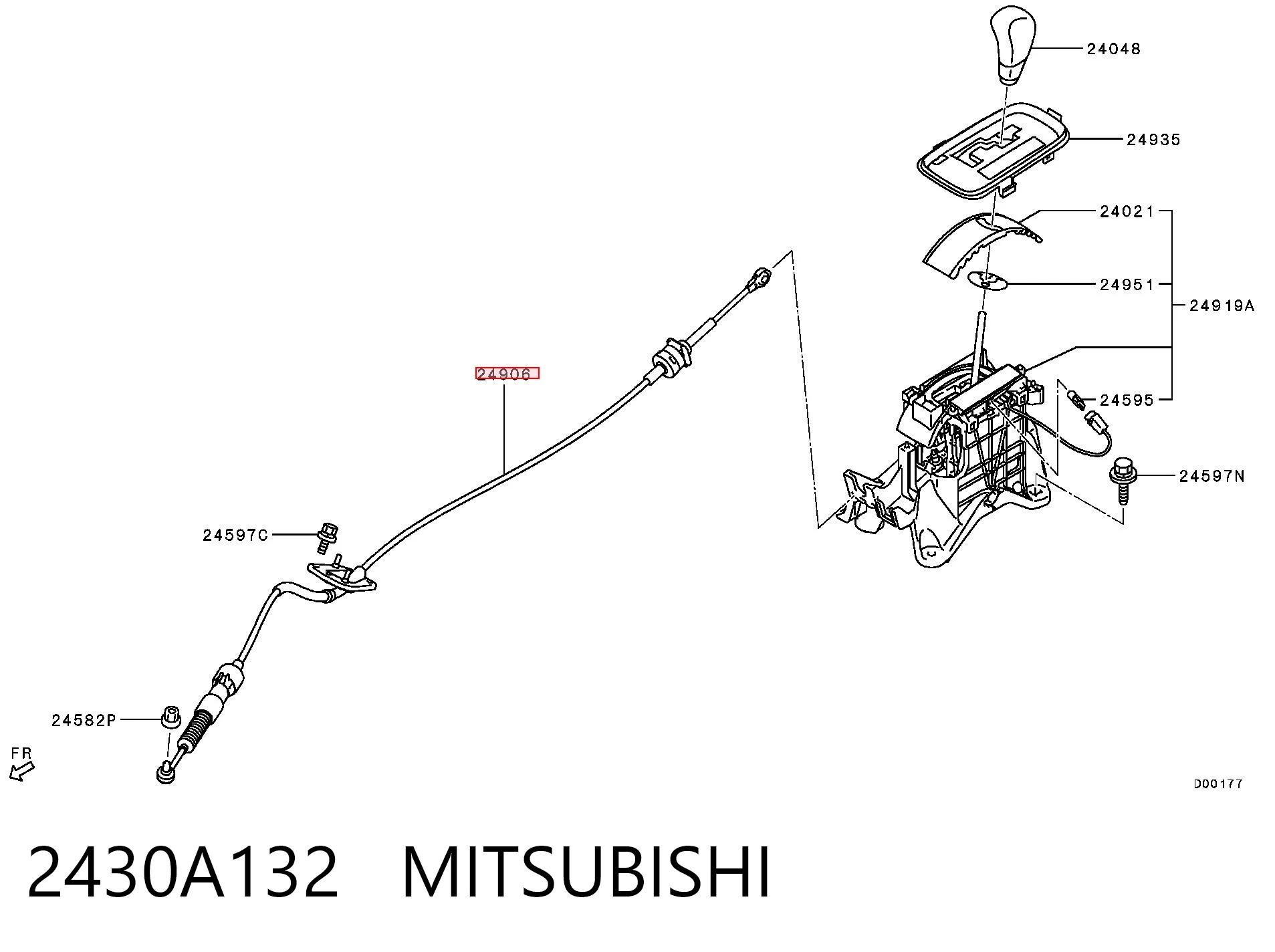 2430A132 Mitsubishi Трос перемикання передач, вибору передачі