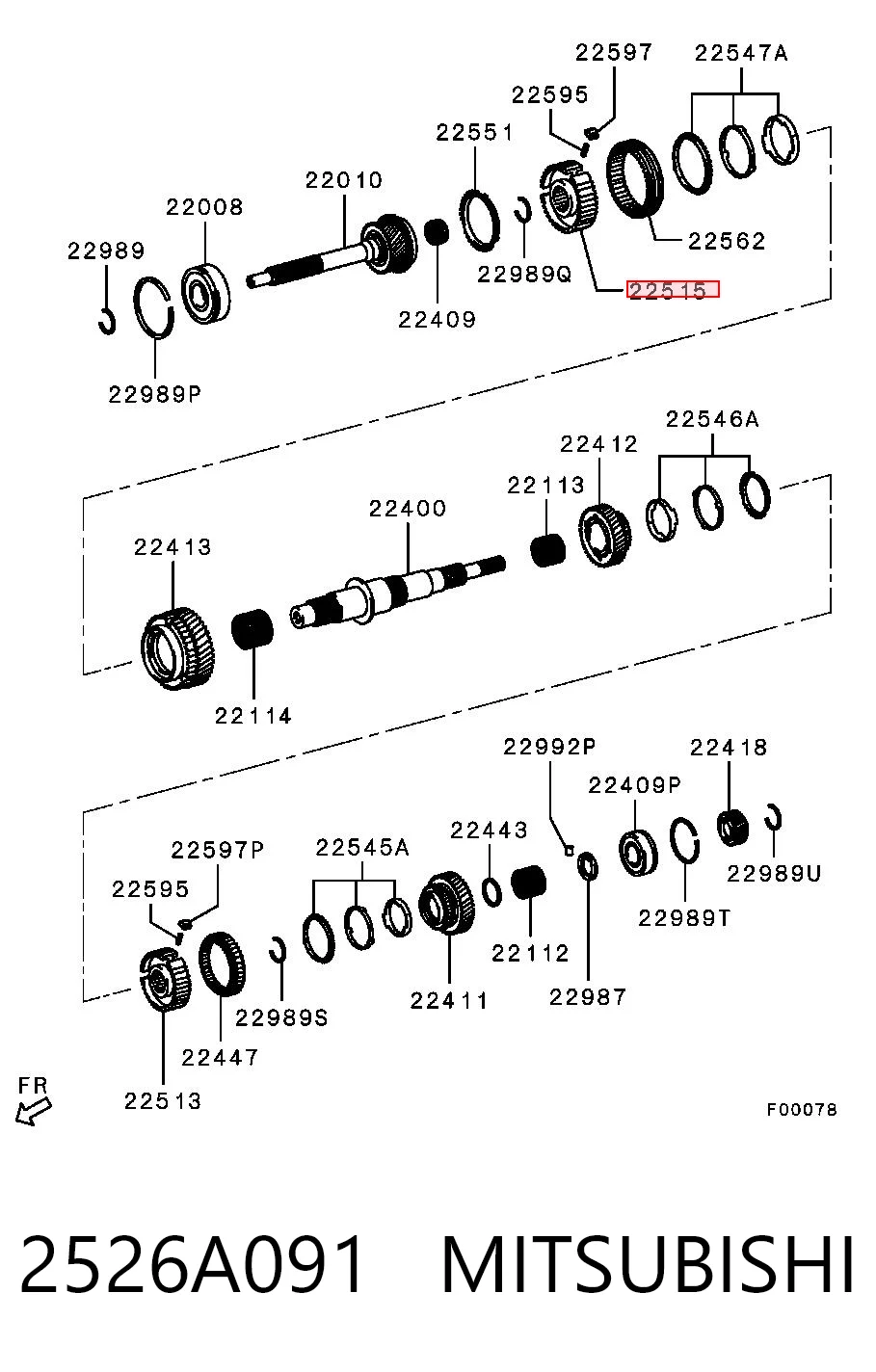 2526A070 Chrysler Синхронізатор 3/4-ї передачі