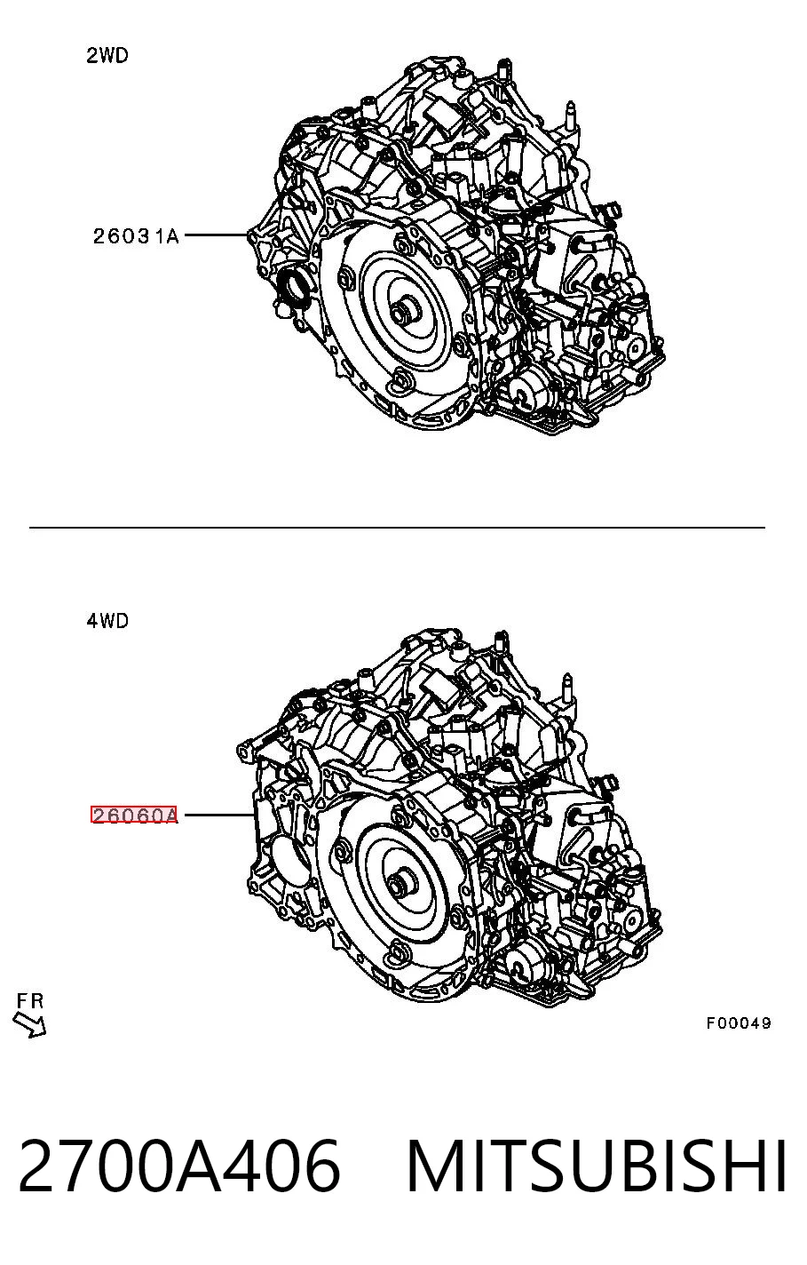 2700A406 Mitsubishi Автоматична коробка передач