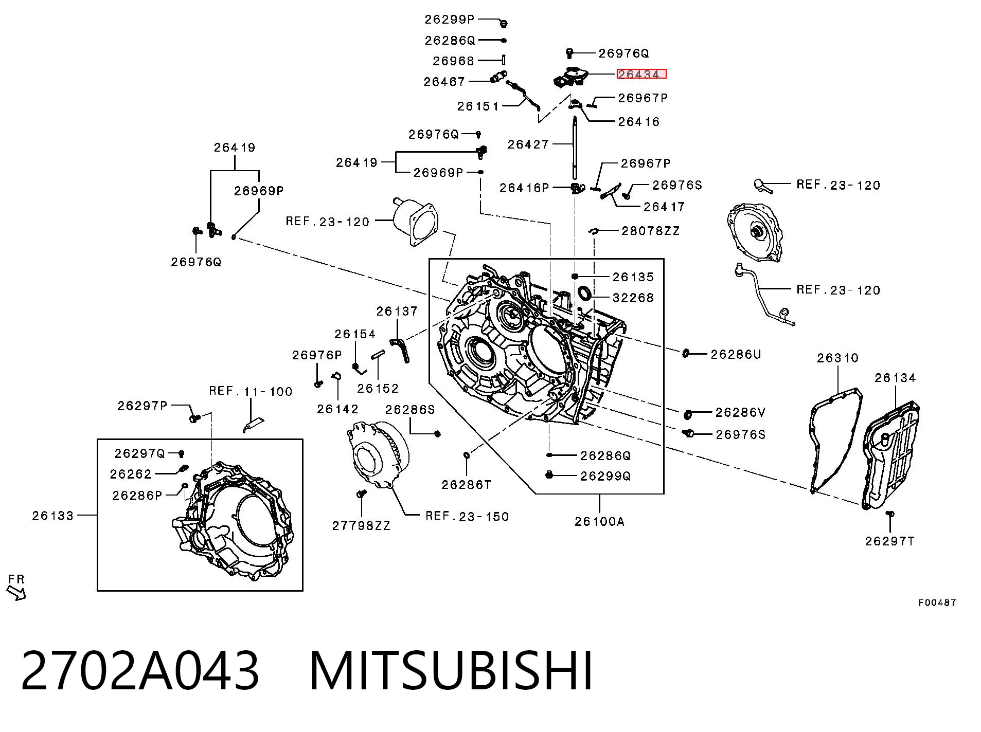 2702A043 Chrysler Датчик положення селектора АКПП