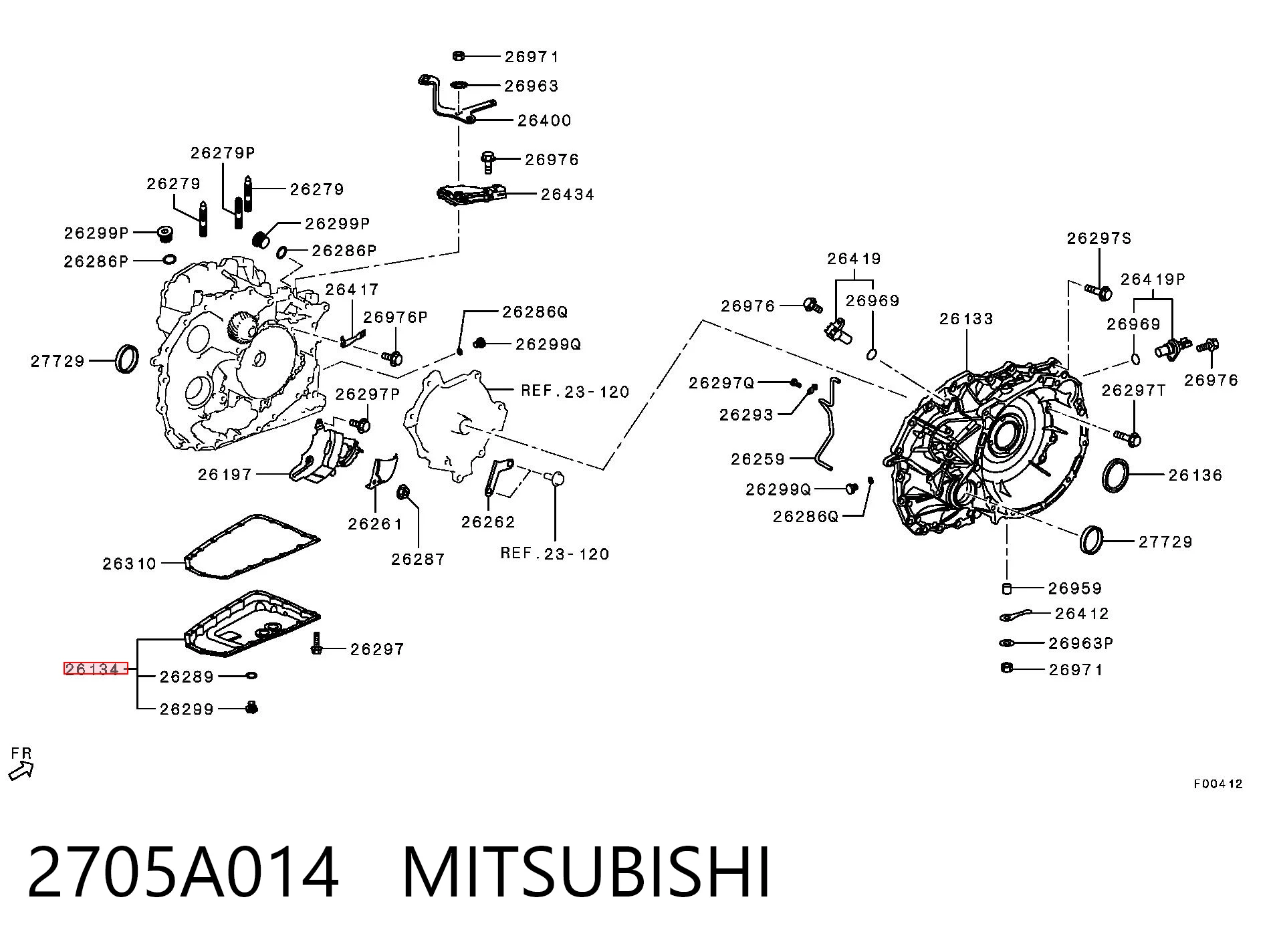 2705A014 Mitsubishi Піддон АКПП