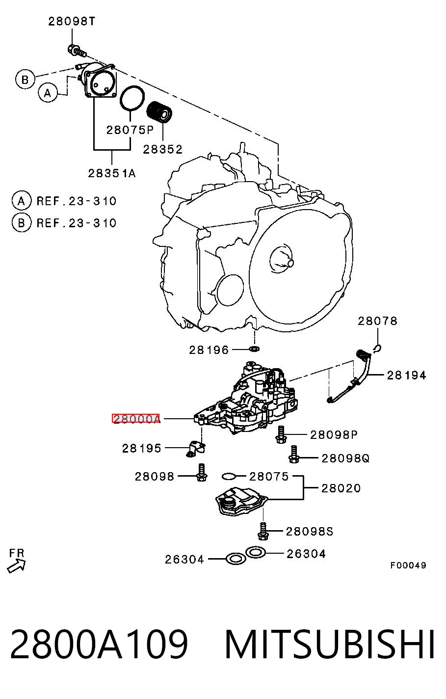 2800A109 Mitsubishi Гідроблок АКПП