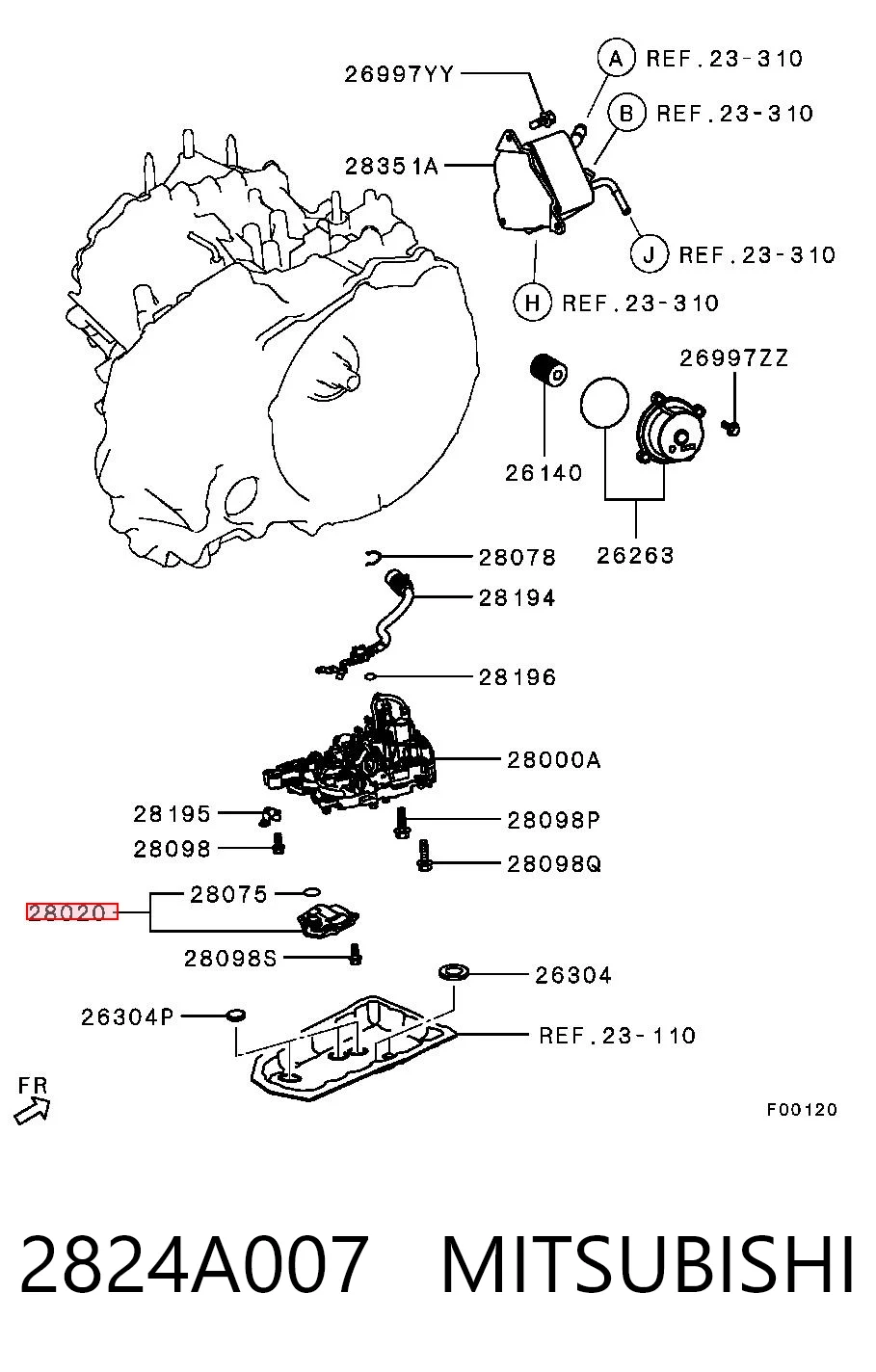 2824A007 Mitsubishi Масло в коробку автомат