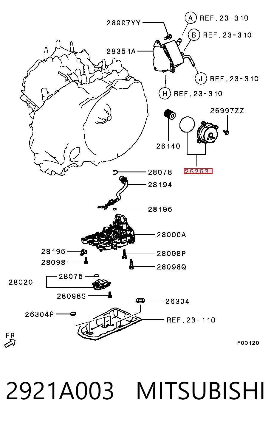 2921A003 Mitsubishi Кришка масляного фільтра