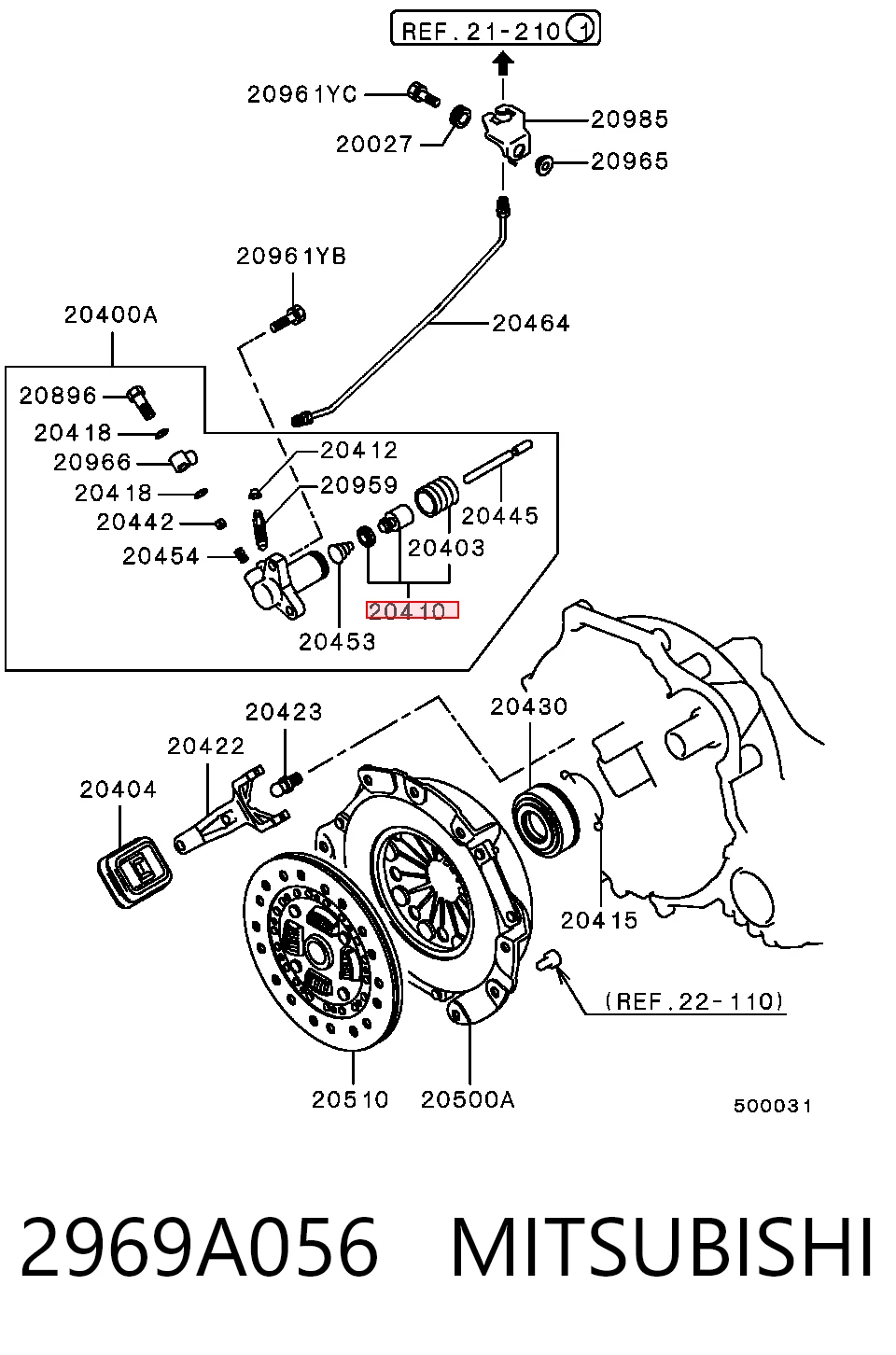 MD997838 Chrysler Ремкомплект робочого циліндру зчеплення