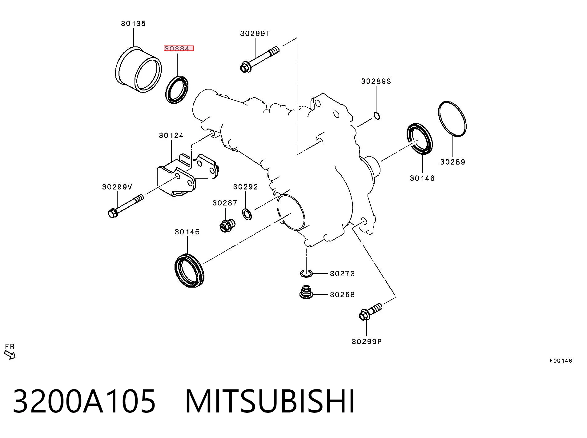 3200A105 Mitsubishi Сальник раздатки, задній, вихідний