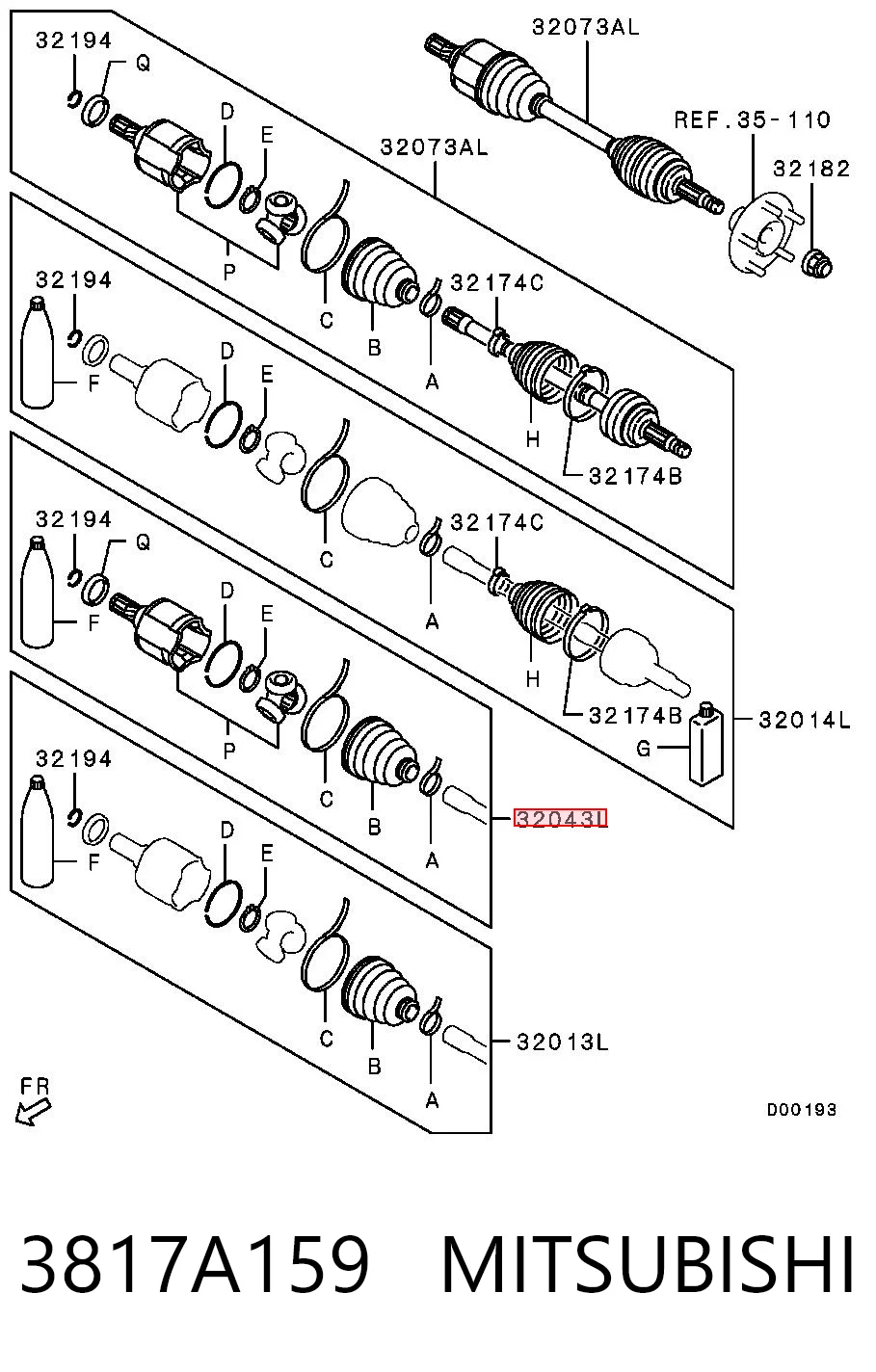 Купити 3817A159 Chrysler Граната внутрішня, передня, ліва