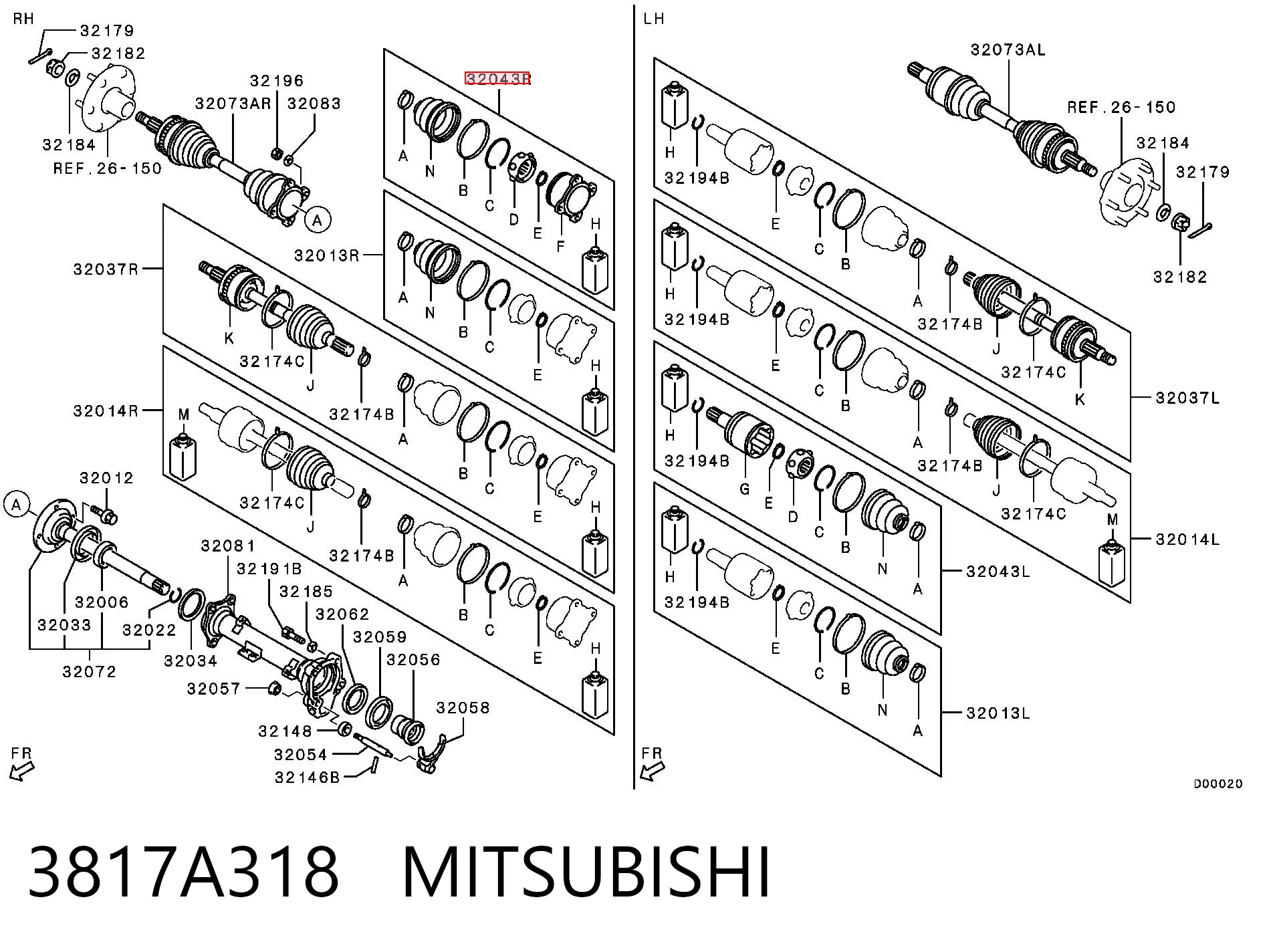  ШРУС внутрішній правий Mitsubishi Pajero 