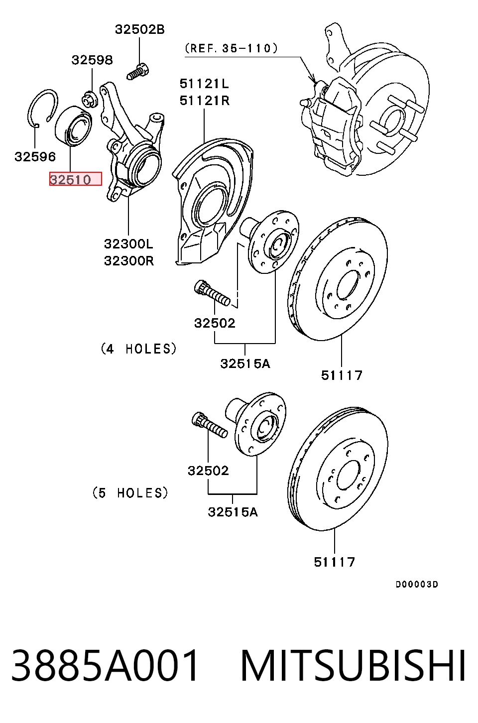 Підшипник ступиці MR403500 Chrysler