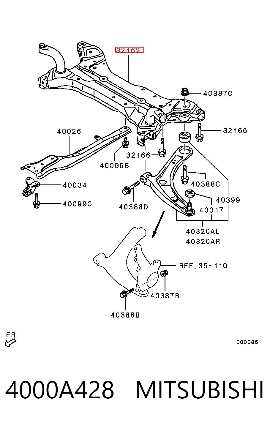4000A428 Mitsubishi Передня балка