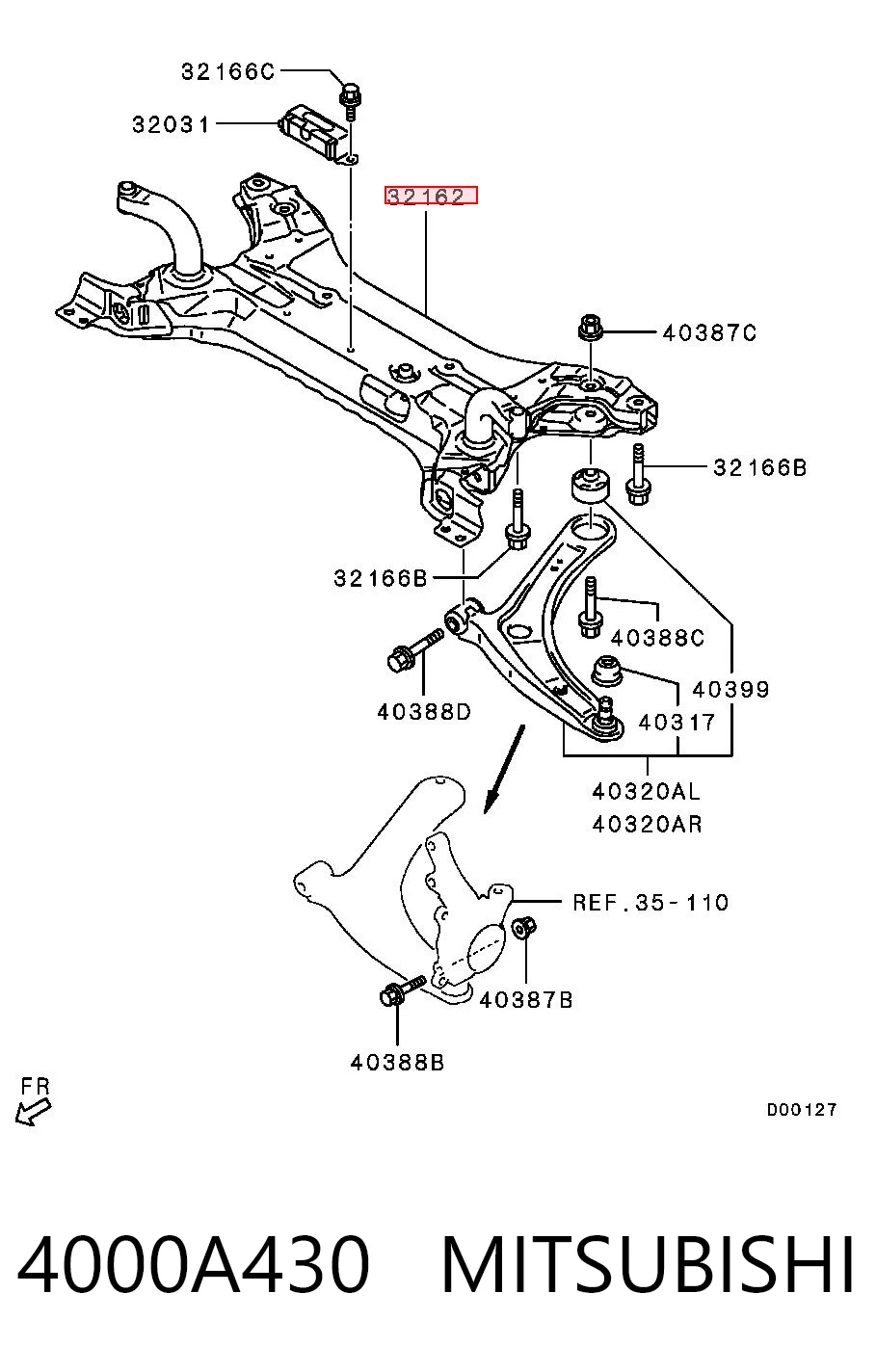 4000A430 Mitsubishi Передня балка