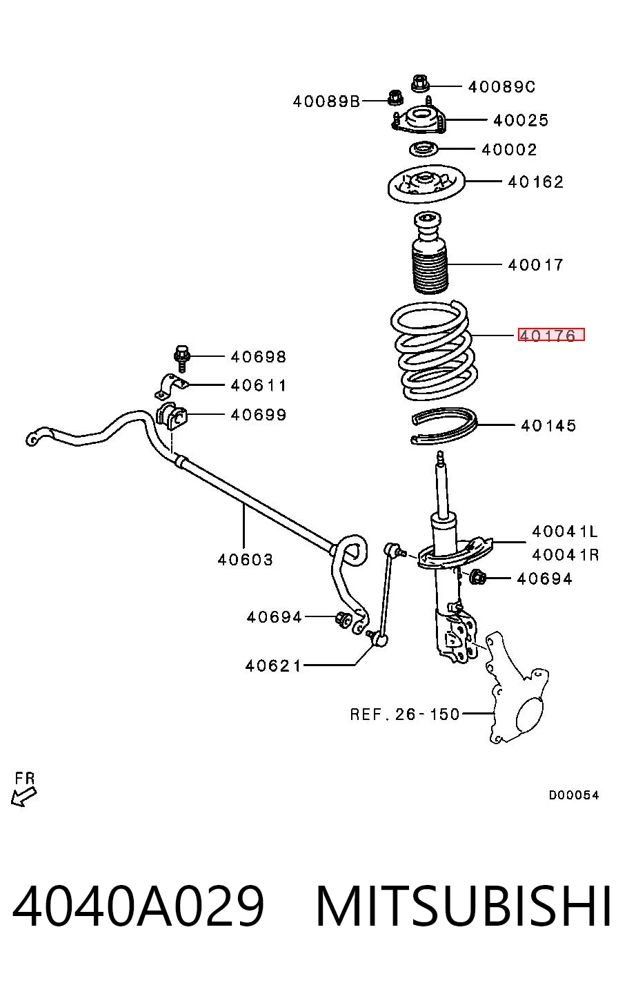 4040A156 Mitsubishi Пружина амортизатора передняя