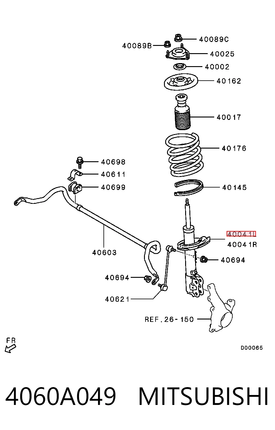 4060A049 Mitsubishi Ліва передня стійка