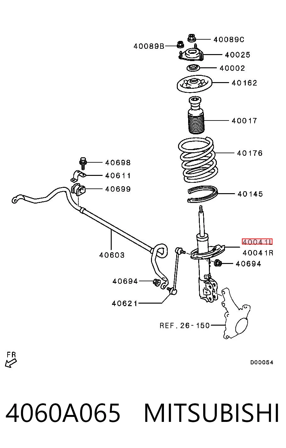 4060A065 Mitsubishi Ліва передня стійка