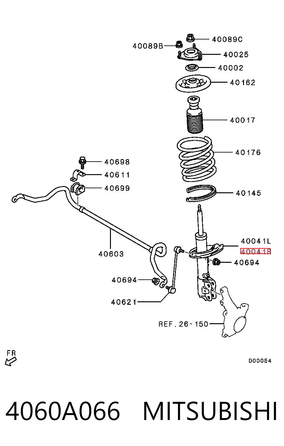 4060A066 Mitsubishi Амортизатор передньої підвіски