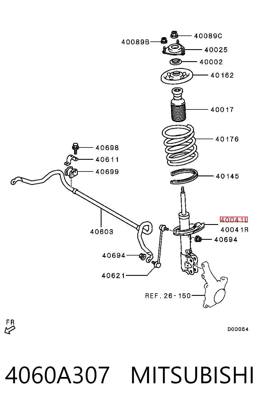 4060A307 Mitsubishi Ліва передня стійка