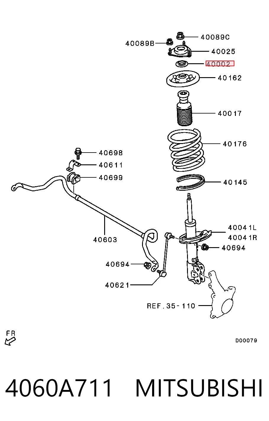 4060A711 Mitsubishi Підшипник опори амортизатора